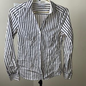H&M Navy and White Striped Shirt